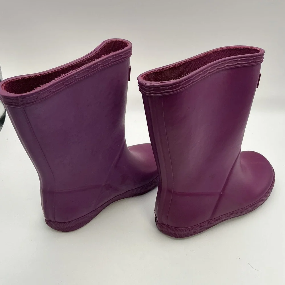 Hunter Kids Original First Gloss Purple Rain Boots US 10B 11G EU 27 KFT5003RGL